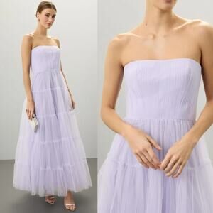 Zac Posen Lavender Strapless Maxi Dress
